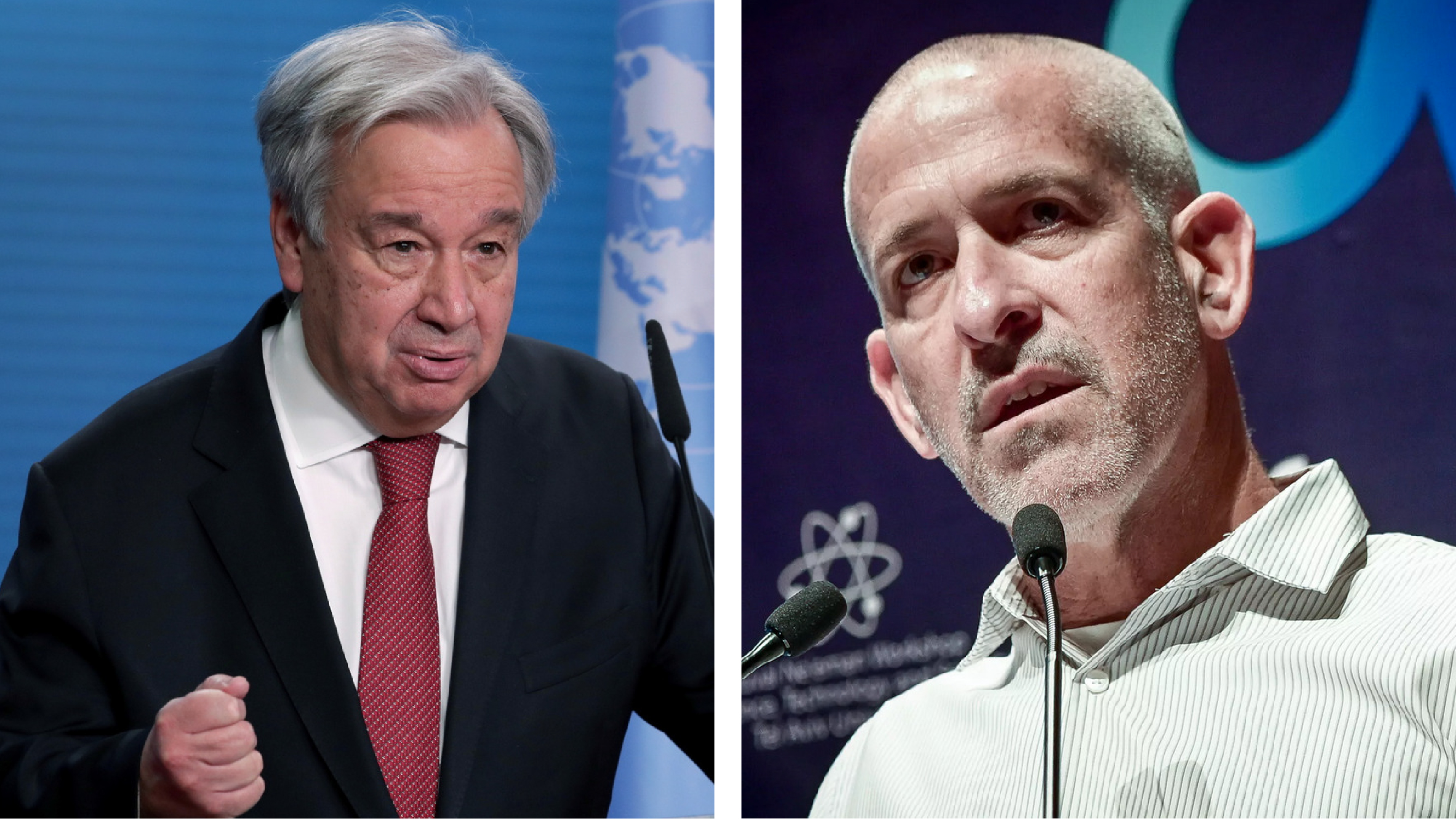 رئيس جهاز الأمن العام الإسرائيلي (شاباك) رونين بار والأمين العام للأمم المتحدة غوتيريش